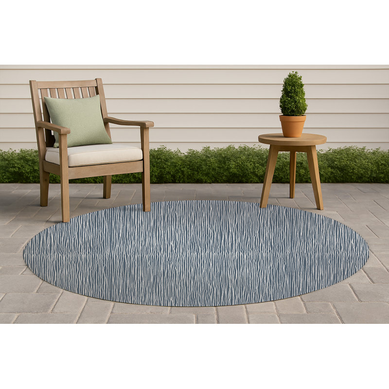 Tess Non-Slip Outdoor Rug, Round 5'