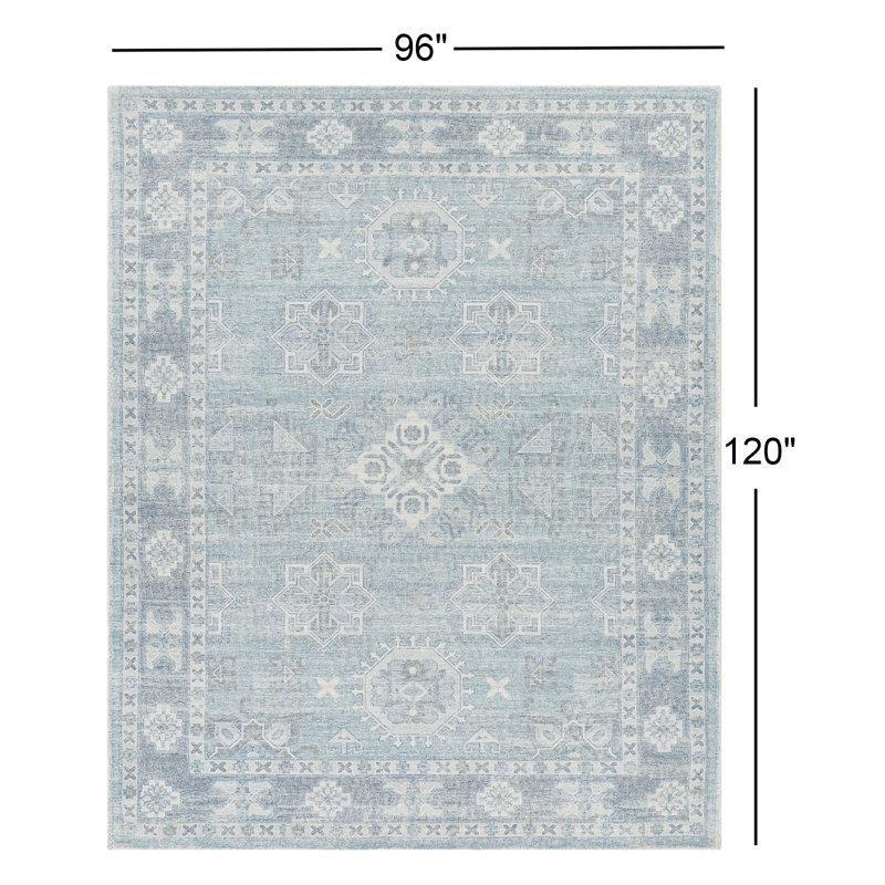 Hopkins Hand Tufted Oriental Indoor Rug, Rectangle 8' x 10'