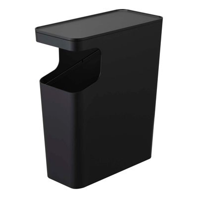 Tower Yamazaki Home Slim Side Table And Waste Basket Trash Can For Home Office Kitchen, 4 gallons