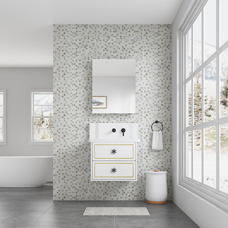 Armoire à miroir de salle de bain l 24 po x H 30 po - Bords biseautés, ouverture à droite, espace de rangement généreux, bois d'ingénierie, charnières silencieuses, rangement pour pharmacie avec porte à rebords blancs 24 po x 30 po, solide