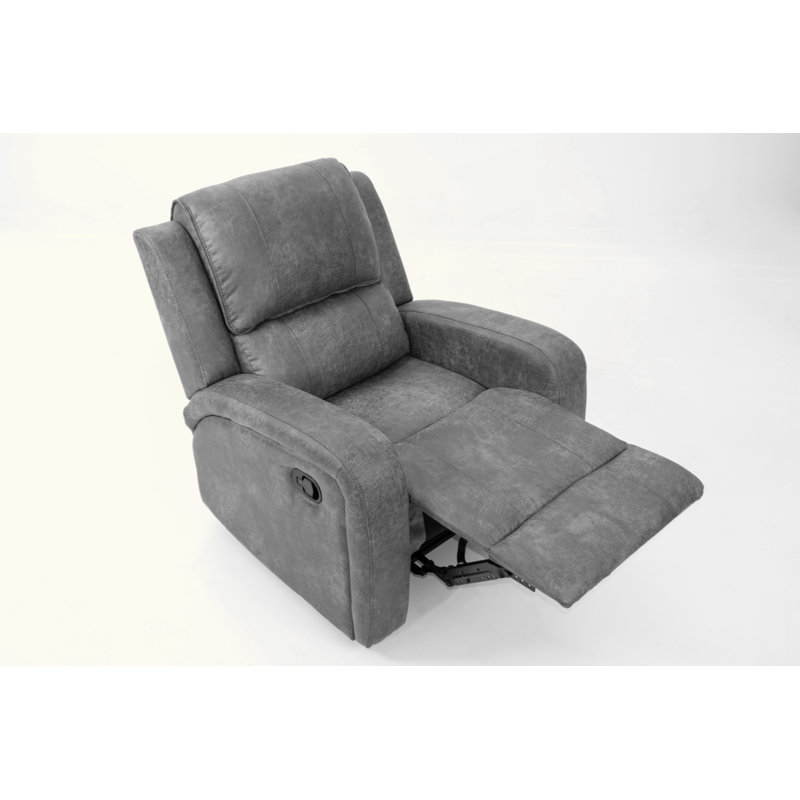 Seung Faux Leather Recliner, Smoke Leather