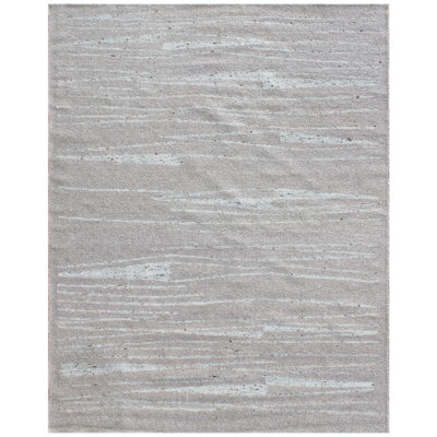 Wool Area Rug in White/Brown