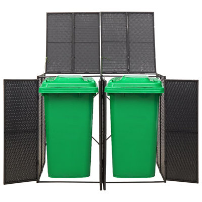 Armoire de rangement en rotin double 55,1 x 31,5 x 46,1 po