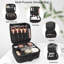 Trousse de voyage, trousse de maquillage, trousse de maquillage, trousse de rangement portable pour artiste avec cloisons réglables pour les pinceaux de maquillage, accessoires de toilette, accessoires numériques, noir