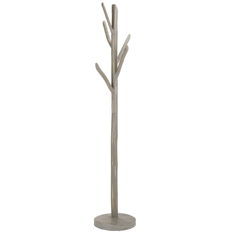 Bowyer Solid Wood Freestanding Coat Rack, Distressed Gray