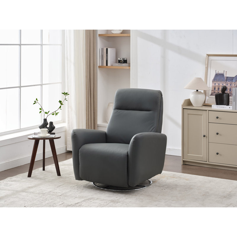 Fauteuil inclinable et pivotant en similicuir PU, Gris foncé
