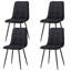 4 - Person Dining Set - Nordic Round Dining Table Set With 4 Upholstered Chairs - Metal Legs-1306766783