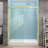 Naturer 50" - 54'' W X 72'' H Double Sliding Shower Door Semi-frameless Bypass Bathroom Door with Clear Tempered Glass in Brushed Gold