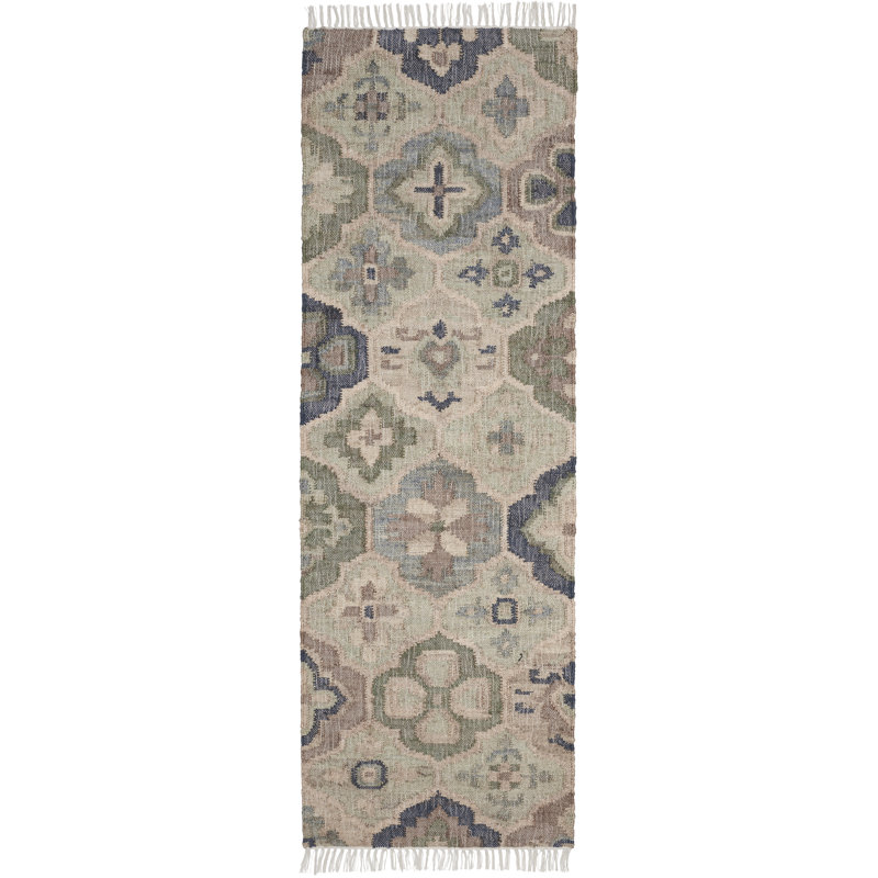 Pali Blue Handwoven Jute Rug, 2x3