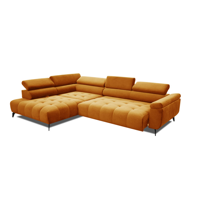 Temecia 3 Seater Corner Sofa , Orange, Left Hand Facing
