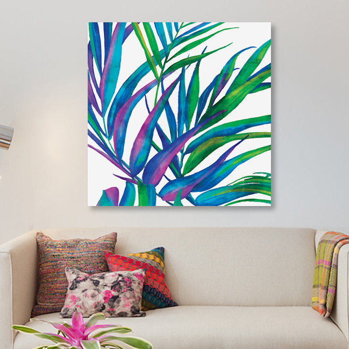 «Colorful Leaves II», reproduction sur toile, H 12 po x l 12 po x P 0,75 po, Toile tendue, Pas de tapis