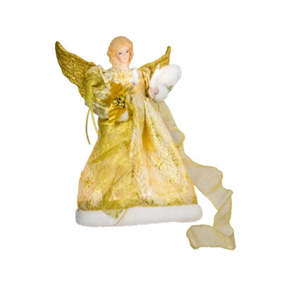 13.75'' Fabric Christmas Lighted Shatterproof Tree Topper