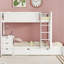 Lit superposé blanc Twintwin avec prises et lit gigogne - chambre à coucher moderne avec bureau, rangement, lit simple