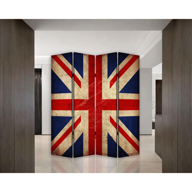 84 X 84 Multi Color Wood Canvas Union Jack Screen 84 X 84 Multi Color Wood Canvas Union Jack Screen