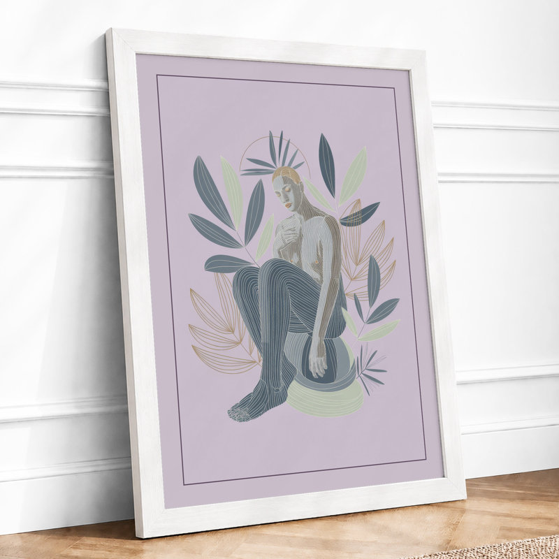 Musician Among Blossoms Boho 1 Piece Single Picture Frame Wall Art, A4 - 29.7 x 21.0 cm, White