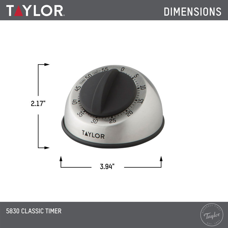 Taylor - Taylor, Timer, Easy Grip, Mechanical, Stainless Steel