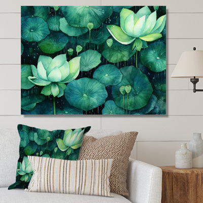 Green Lotus Pond II, reproduction d'art sur toile