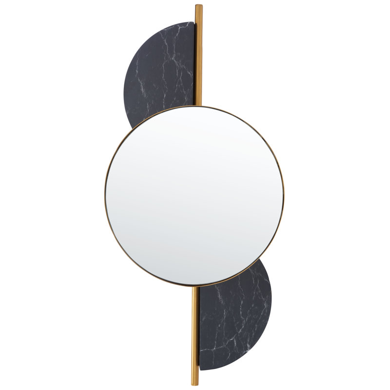 Ryung Metal Flat Wall Mirror, Black
