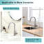 Robinet de lavabo en nickel brossé avec robinet rétractable, robinet de cuisine et de salle de bain de style classique, robinet en céramique de conception contemporaine à poignée simple