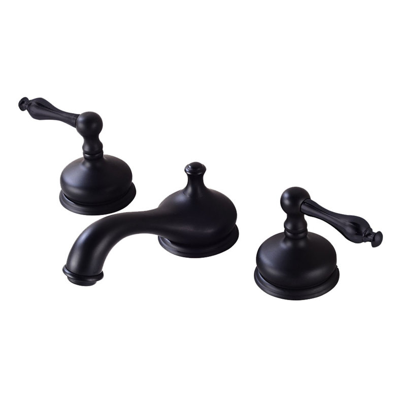 Widespread Single-handle Bathroom Faucet, Black