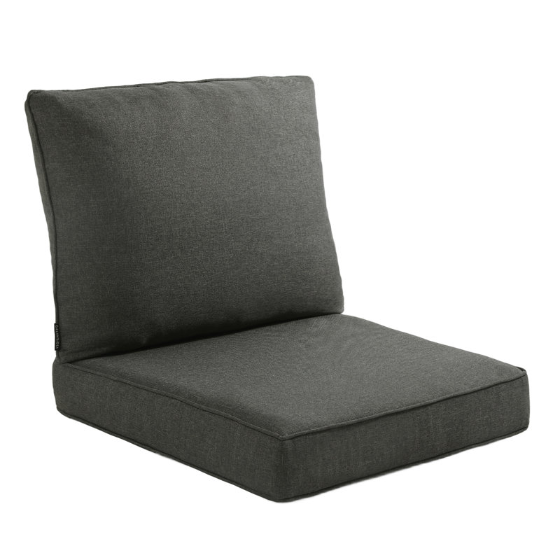Ensemble de coussins de siège / dossier d'extérieur 4,8 po Jakailyn, Gris foncé