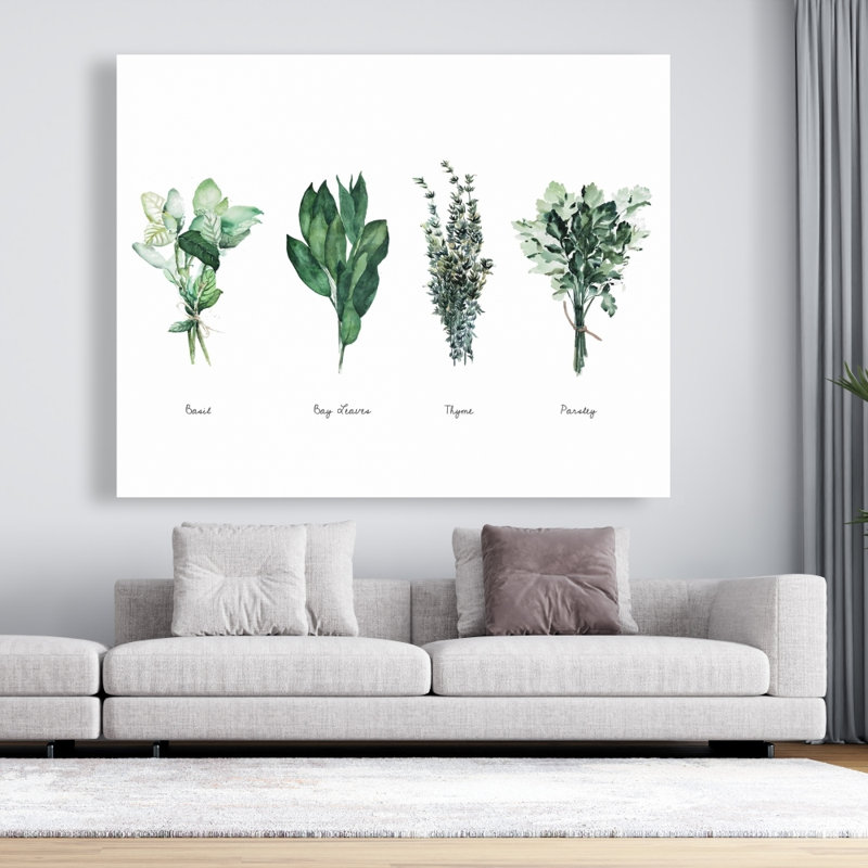 Fine Herbs - Art mural sur toile de cuisine pour la maison, H 60 po x l 48 po
