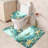 Ocean Sea Turtle Starfish Shower Curtain Sets 4-Piece Non-Slip Bathroom Accessory