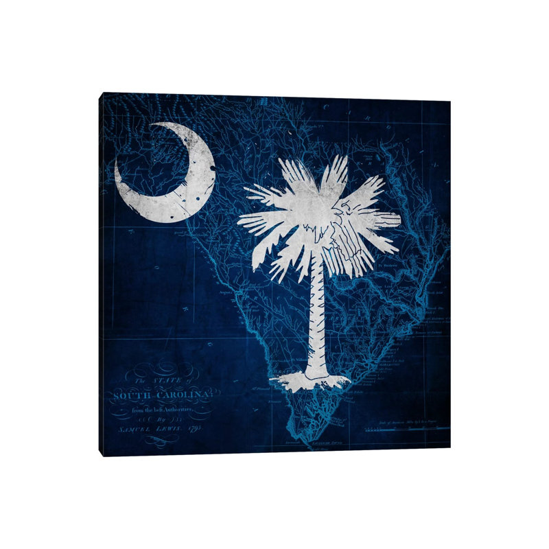 South Carolina (Vintage Map) - Wrapped Canvas Painting, 30.48 cm H x 30.48 cm W