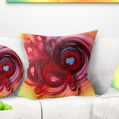Waves Around the Hearts - Coussin imprimé abstrait
