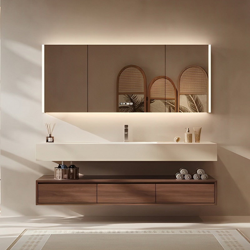 Vintage style fashionable bathroom cabinet., 15.75" H x 59.06" W x 19.69" D