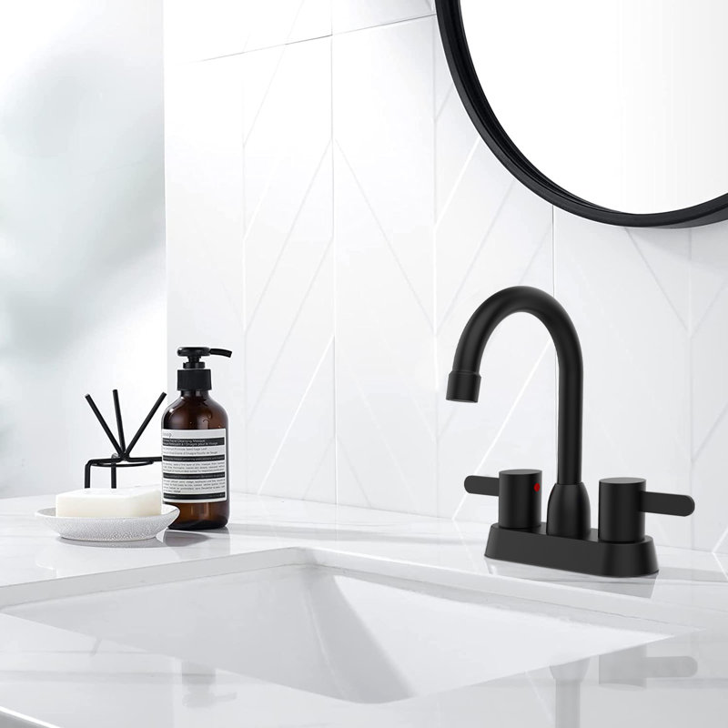 Centerset 2-handle Bathroom Faucet, Matte Black