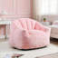 Fauteuil à billes rembourré en fausse fourrure de luxe, canapé paresseux rembourré en mousse haute densité à assise simple et finition rose pour la lecture du salon et de la chambre à coucher-1647734098