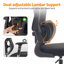 Chaise de bureau ergonomique en filet avec appui-tête réglable et accoudoirs rabattables-515231909