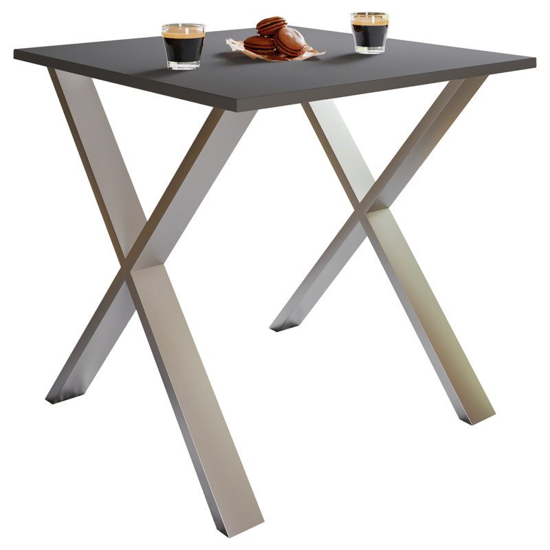 Alwilda Metal Base Dining Table, Black, 76cm H x 80cm W x 50cm D, Browning