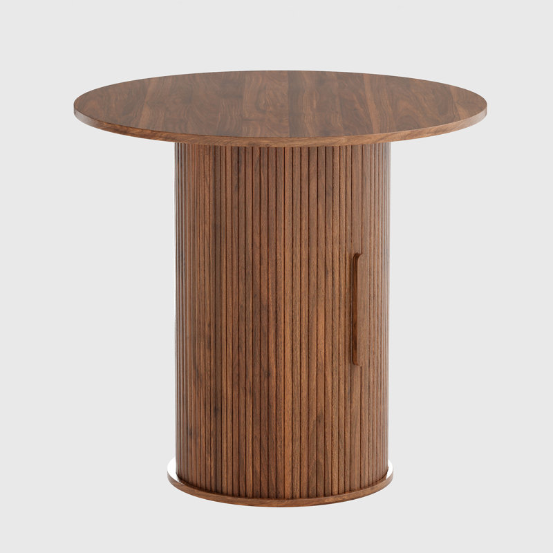 31.5'' Round Pedestal Dining Table, Antique Black