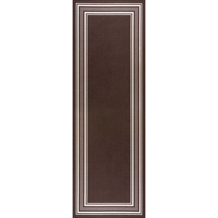 Quiogue Brown Non-Slip Area Rug