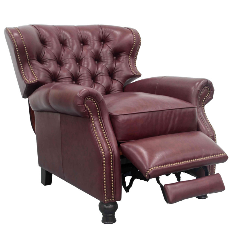 Alham Recliner, Shoreham Wine Genuine Leather