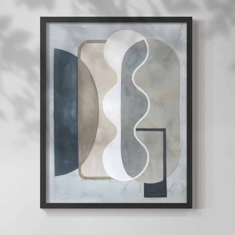 Shapes and Shadows I, reproduction encadrée - bois massif, H 15 po x l 12 po, Noir
