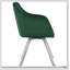 Fauteuil pivotant vert avec accoudoirs inclinés avec charme rétro et confort moderne, parfait pour la détente et le style.