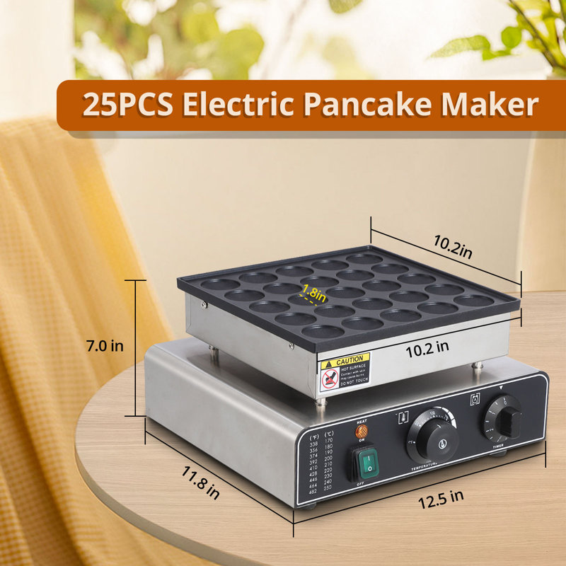 Mini machine à crêpes et muffins électrique avec surface antiadhésive et minuterie