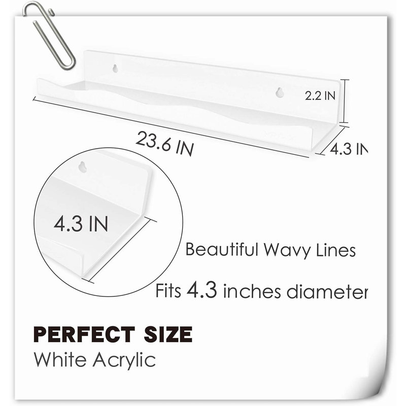 Kennethia 2 Piece Acrylic Floating Shelf, White