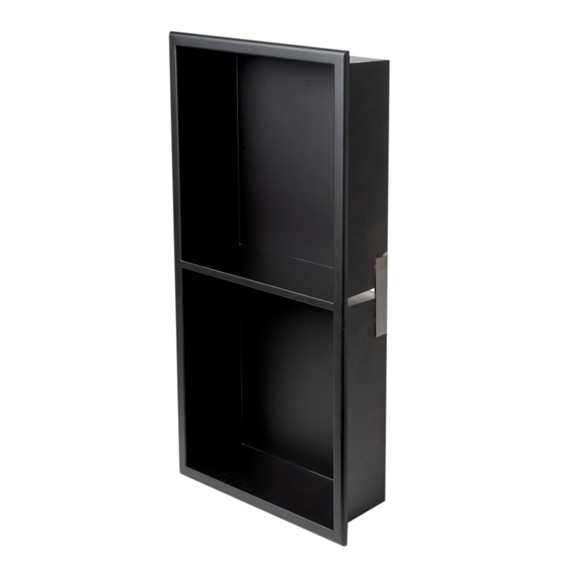 Adhesive Stainless Steel Shower Shelf, Black 