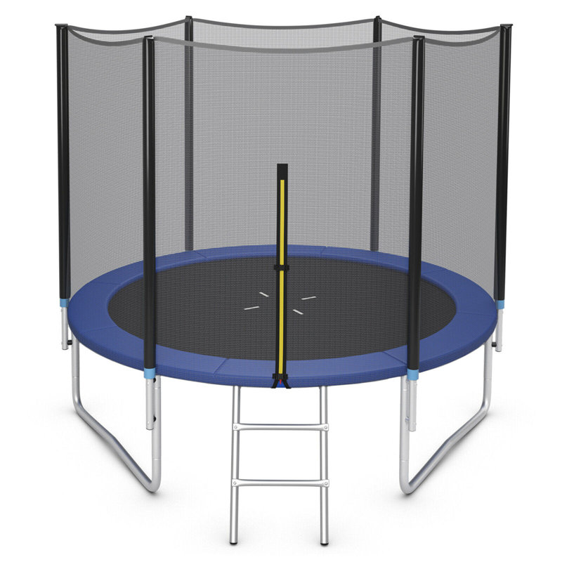 Trampoline de jardin rond de 10 pi avec enceinte sécuritaire Gymax