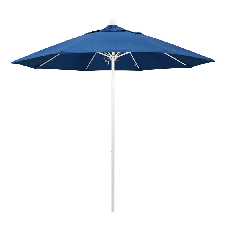 Parasol de marché 9 pi Maria, Bleu marine - polyester, Blanc