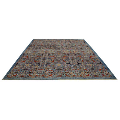 9x12 Blue and Multicolor Anatolian Traditional Rug