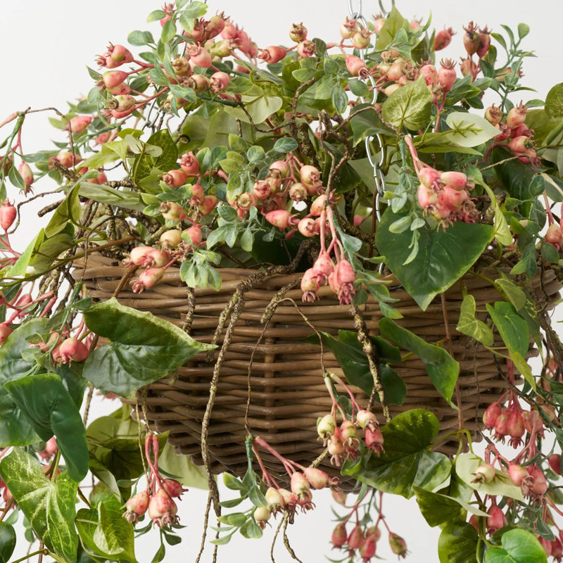 Panier suspendu rose et rose rose