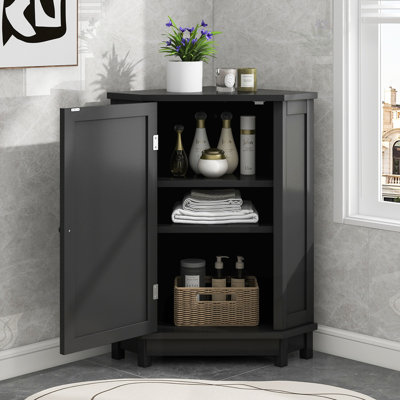 Armoire de salle de bain d'angle avec tablette réglable