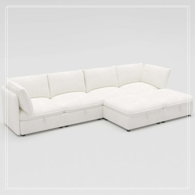 Canapé modulaire modulaire, siège de canapé convertible avec rangement, ensemble de canapé modulaire canapé-lit, combinaisons modulaires flexibles en tissu pour le salon (6 sièges)