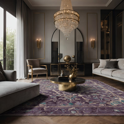 Silky Soft Plush Purple Area Rug