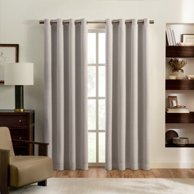 Eclipse Eames Absolute Zero Blackout Curtain, 50 Inch x 108 Inch, Thermal Curtain, Insulated, Blackout Curtain for Bedroom or Living Room Curtain, 1 Panel, Gray